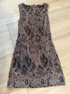 Sleeveless Mauve Floral Burnout Velvet Midi Dress